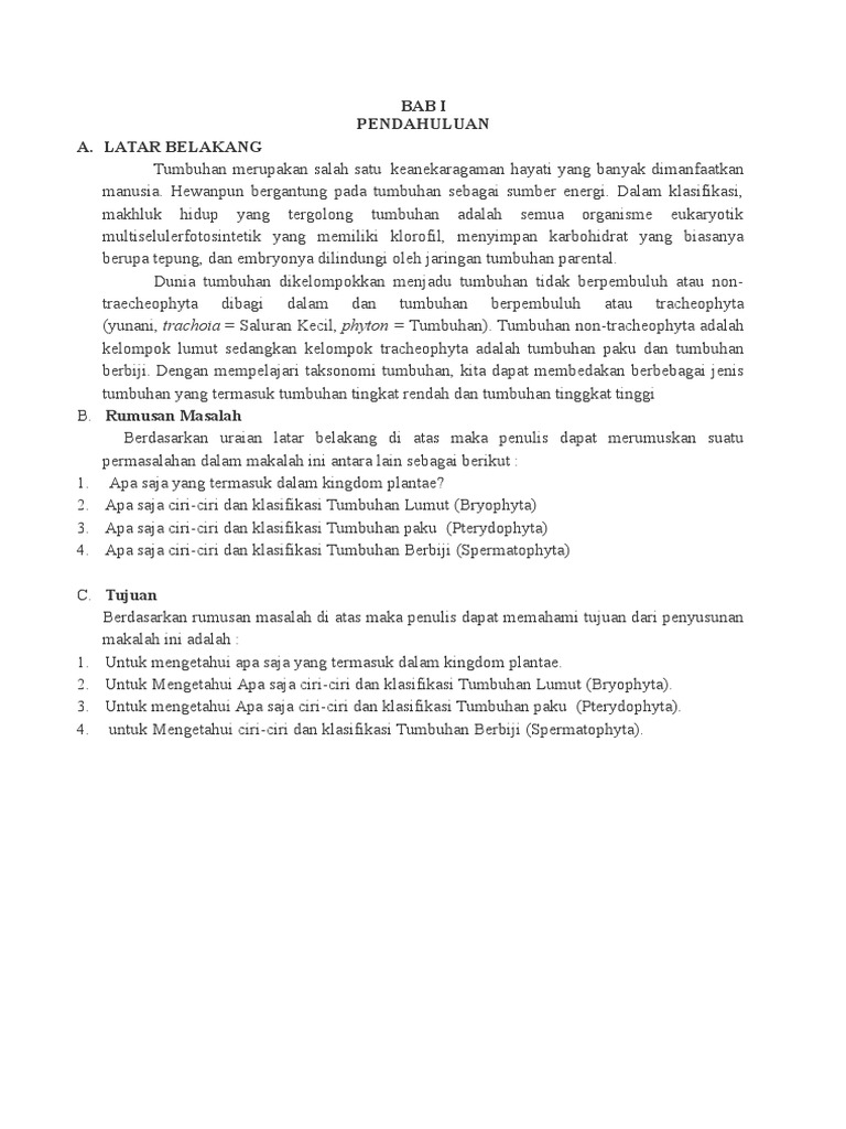 Makalah Biologi Dunia Tumbuhan