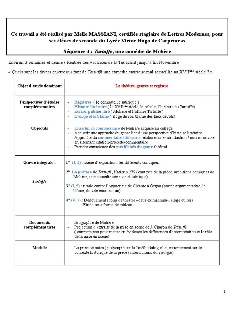 Seq Tartuffe Comedie Moliere