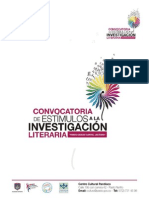 Convocatoria Investigaciones Literarias Abril 2015