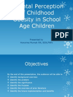 Parental Perception of Childhood Obesity in School Age Children