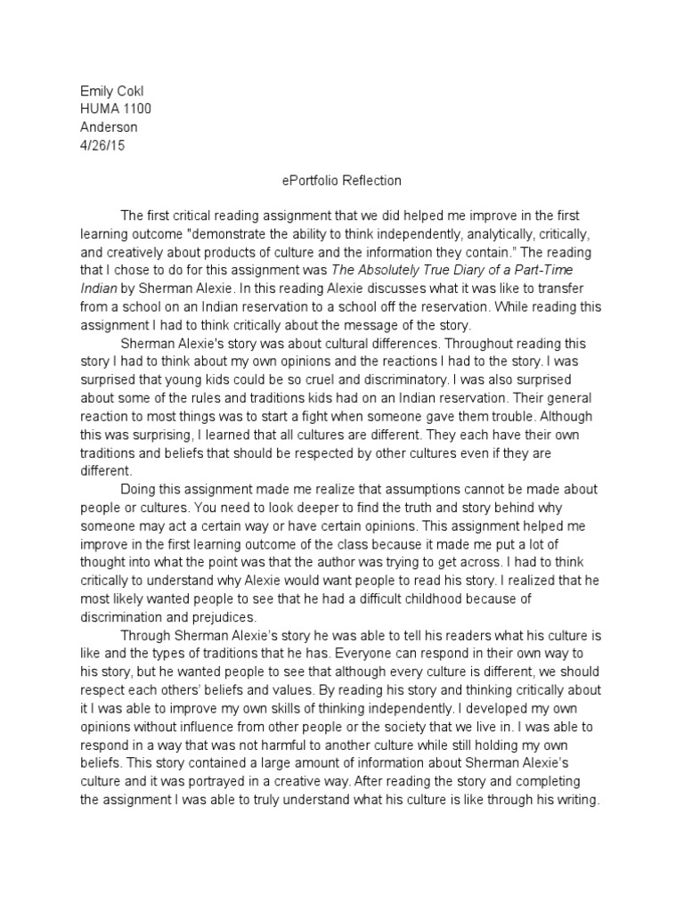 Eportfolioreflection | PDF | Cognition | Psychological Concepts