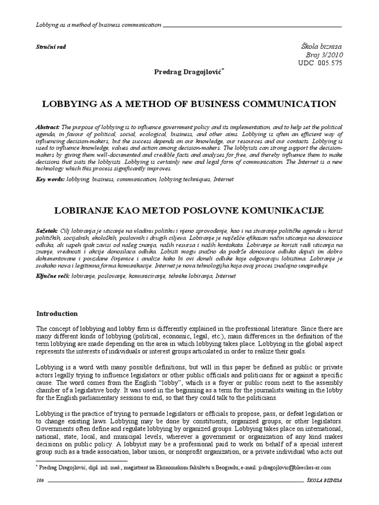 Lobbyist essay 05 image