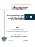 Estudio de Estabilidad Transitoria Por El Método de La Función de Energía Transitoria Incorporando Los Modelos de Carga Estática No Lineales.