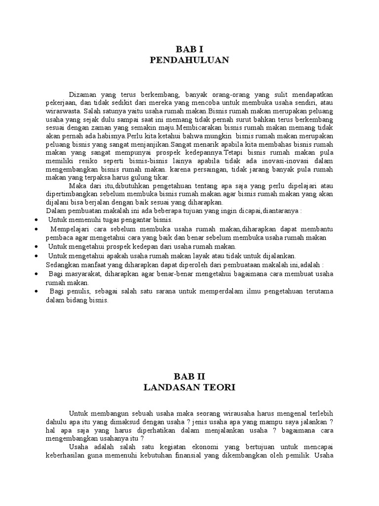 Contoh Makalah Usaha Kecil