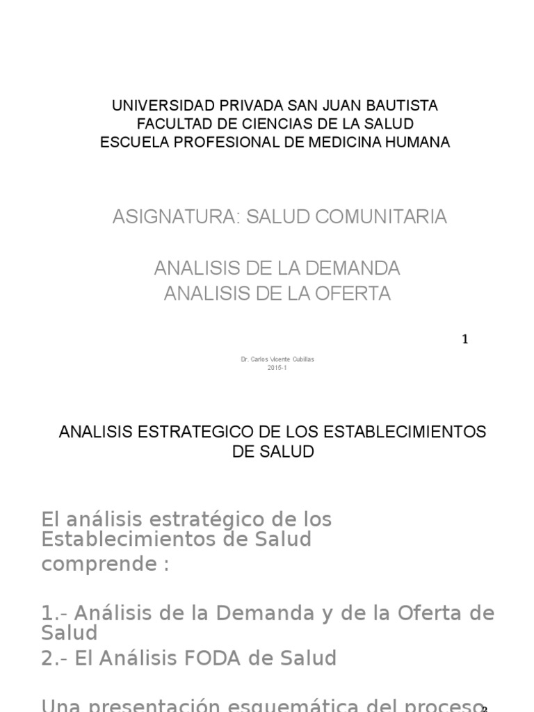 Análisis de Demanda y Oferta en Salud | PDF | Población | Tasa de ...