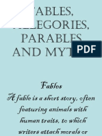 Fables Allegories Parables and Myths.