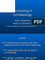 Introduction To Using Statistics in Archaeology Part 1