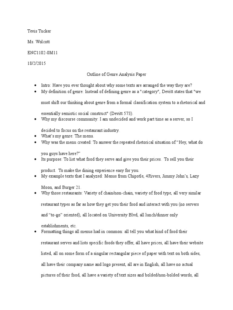 Genre comparison essay image