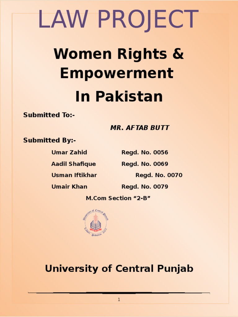 Law Project Women Rights in Pakistan | PDF | Women In Islam | Muhammad