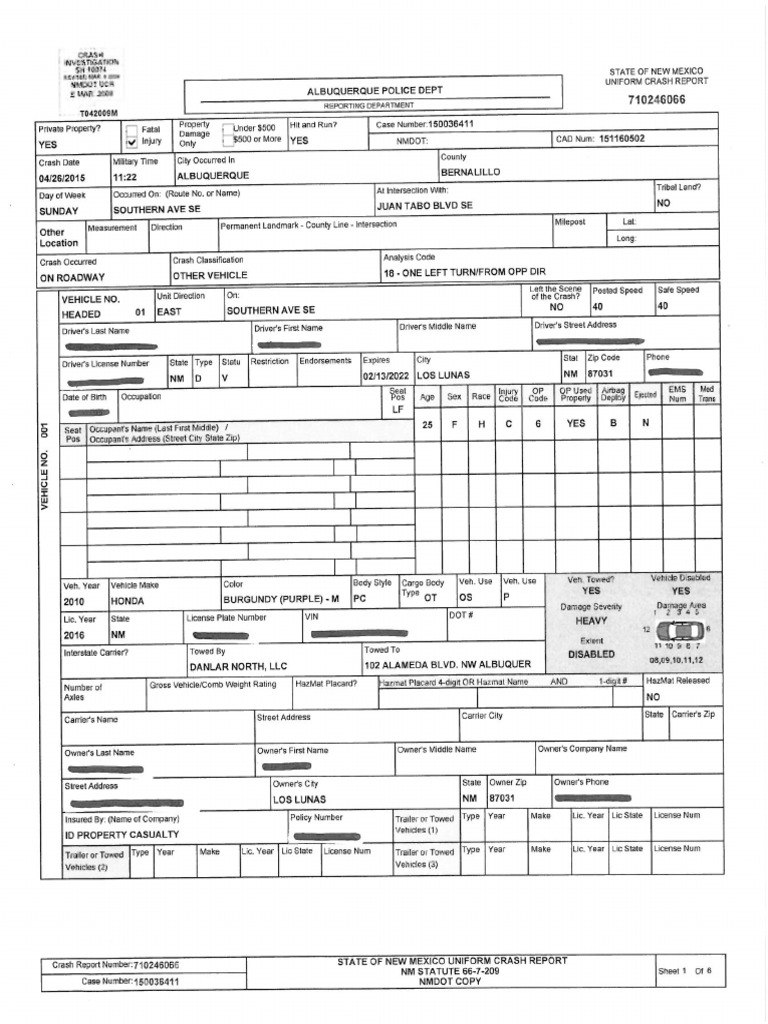 Albuquerque Police Report