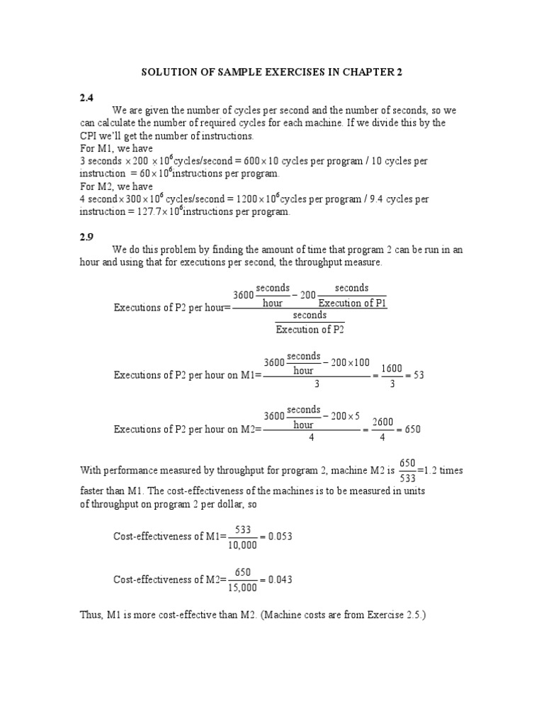 Solution of Sample Exercises in Chapter 2 2.4 | PDF