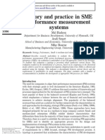 Theory and Practie in SME Performance Measurement Systems