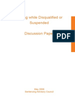 Driving While Disqualified or Suspended Discussion Paper