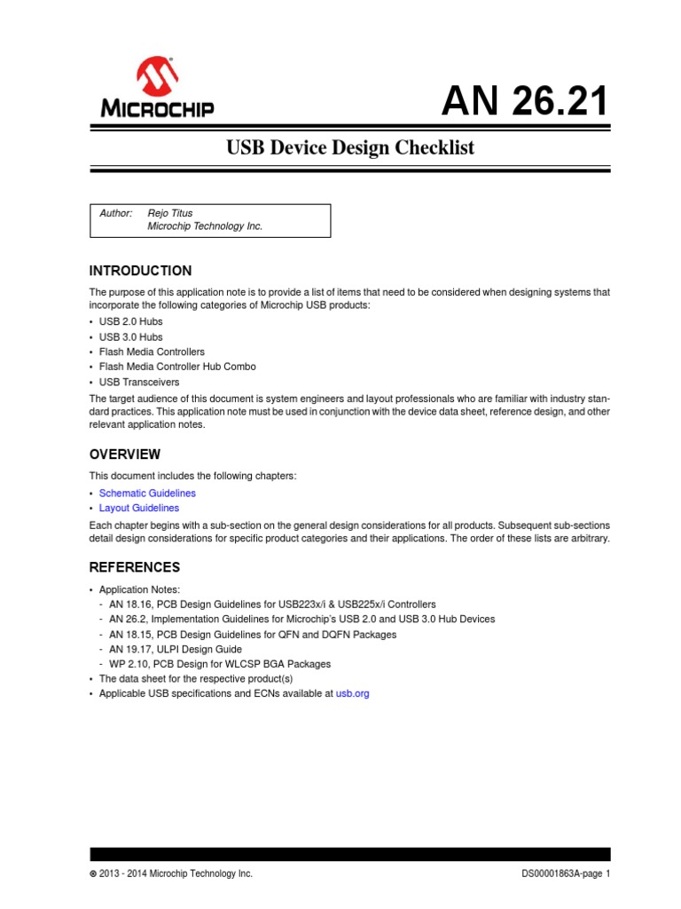 USB Device Design Checklist Usb Capacitor