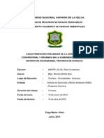 Caracterización Preliminar de La Agricultura Convencional y Orgánica en La Comunidad de Vinchos, Distrito de Churubamba, Provincia de Huánuco