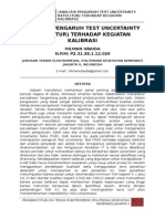 Analisis Pengaruh Test Uncertainty Ratio Pada Kegiatan Kalibrasi