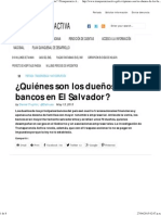 ¿Quiénes Son Los Dueños de Los Bancos en El Salvador - Transparencia Activa PDF