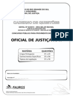 Prova Escrita Objetiva Oficial de Justica TJ-RS FAURGS