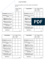 Group Work Rubric