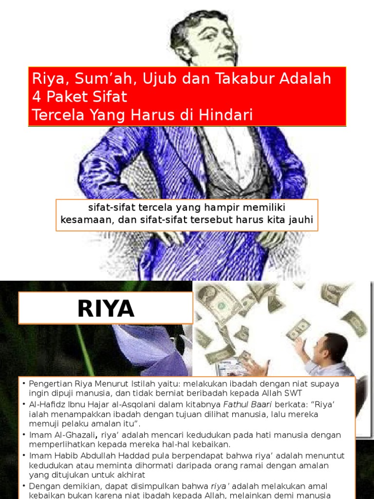 Riya Sum Ah Ujub Dan Takabur Adalah