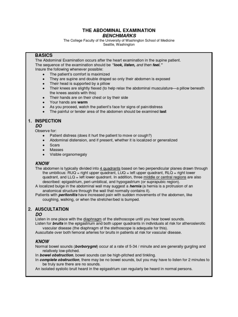 Basic Abdominal Examination | PDF | Abdomen | Liver