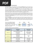 Sensors and Transducers