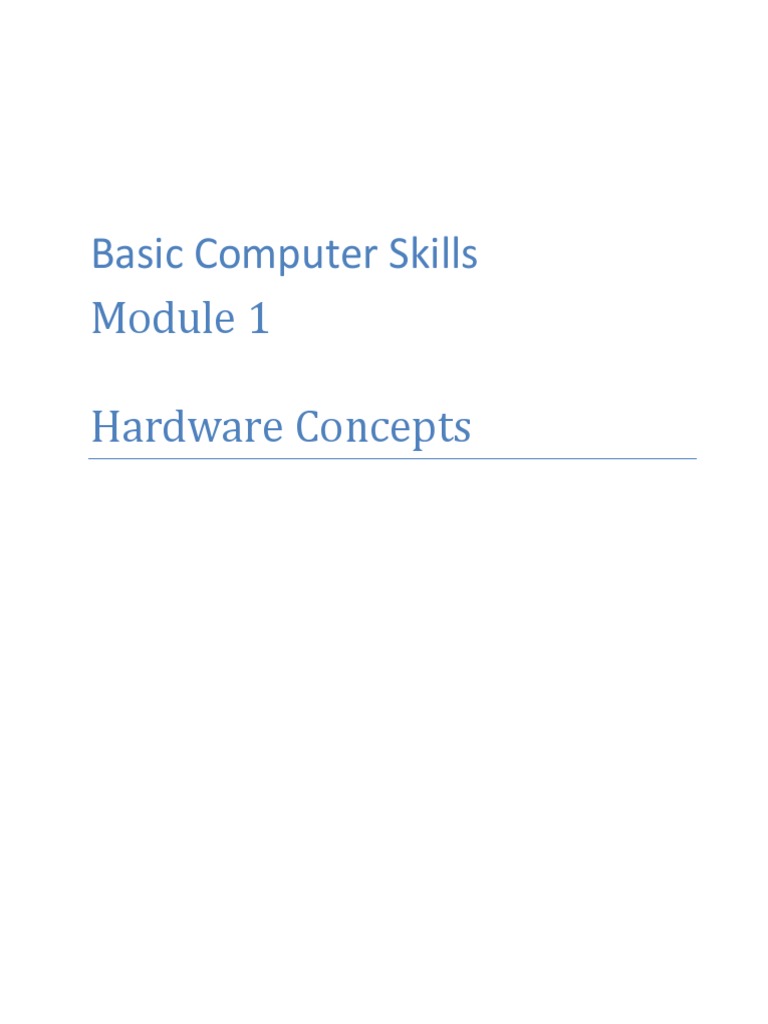 Basic Computer Hardware Skills Module | PDF | Personal Computers ...