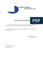 Certification of Employment