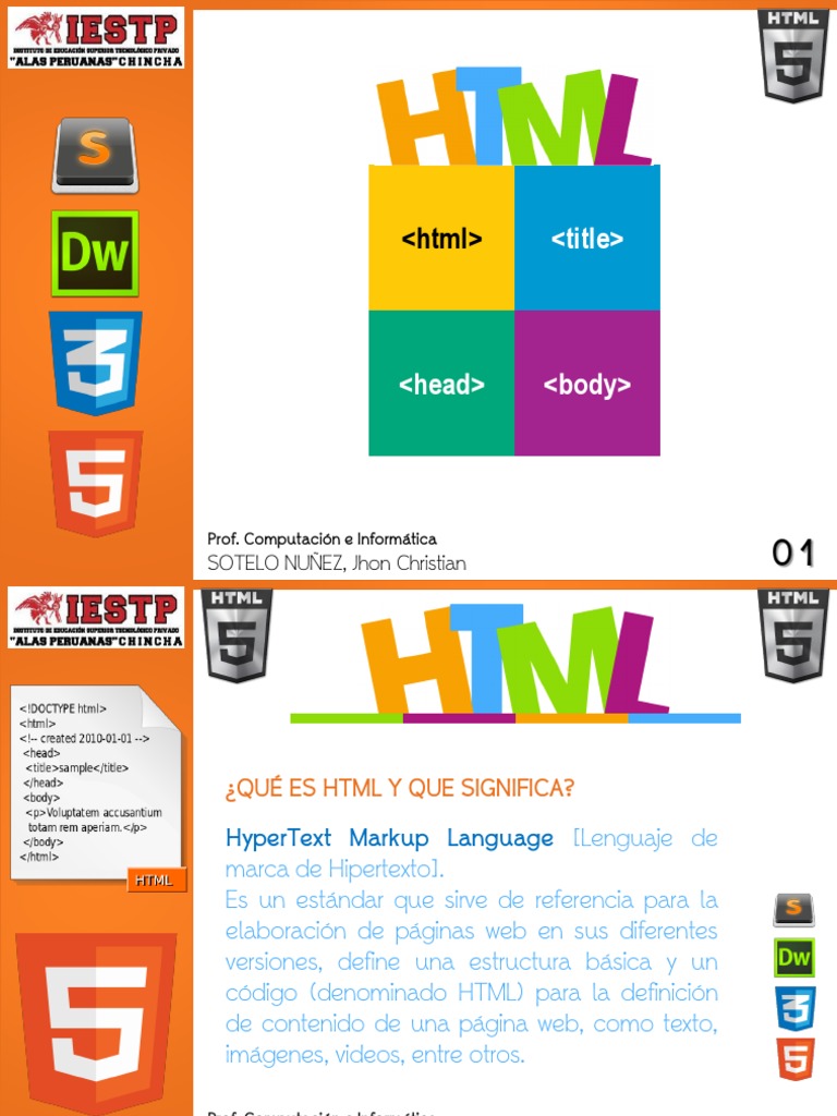 Sesion 02 - HTML y Etiquetas | PDF | HTML | Desarrollo de software