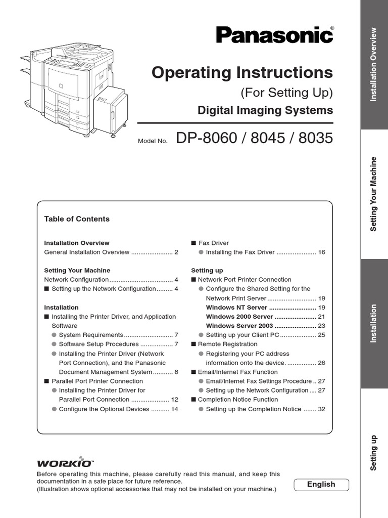 Panasonic DP-8060/8045/8035 | PDF | Windows 2000 | Microsoft Windows