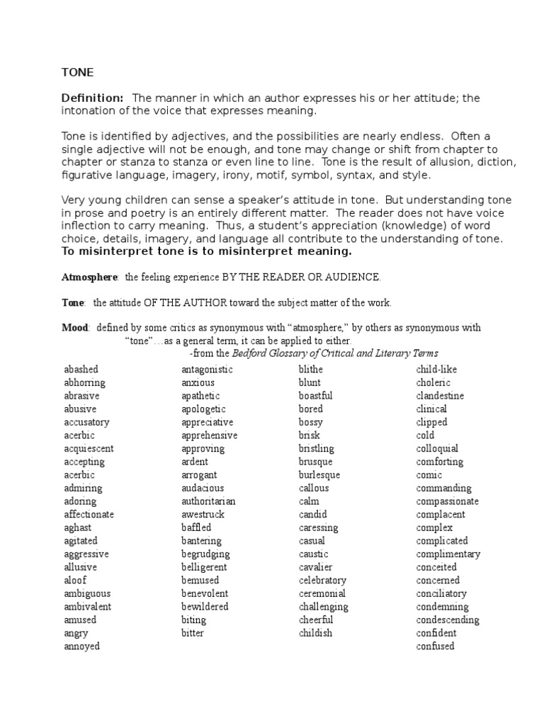 Tone List | PDF
