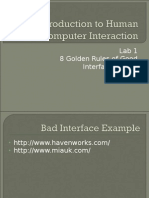 Lab 1 8 Golden Rules of Good Interface Design