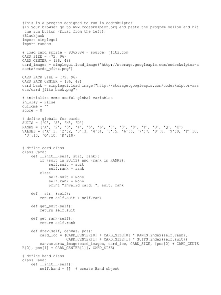 Blackjack python 3