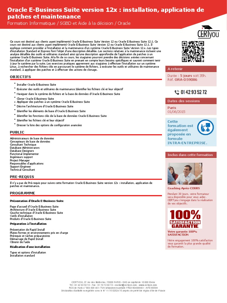 Installation et maintenance Oracle EBS 12x | PDF | Base de données ...