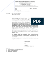 Surat Dirjen Lolos Seleksi Proposal Awal PHKI 2010-1