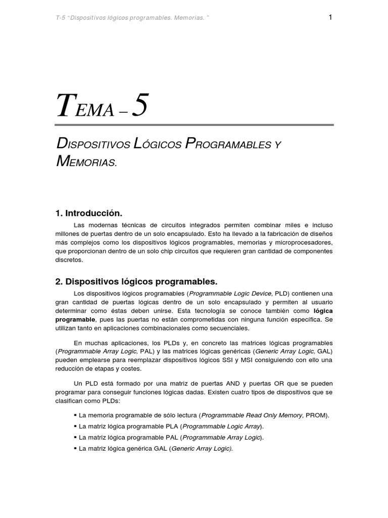 Programmable Logic Devices and Memories An Overview of Programmable