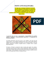 Manifesto Anti-Maçonaria by O BAR DO ALCIDES
