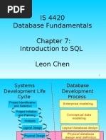 IS 4420 Database Fundamentals Introduction To SQL Leon Chen