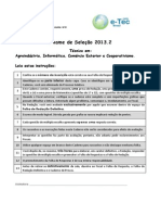Prova E-Tec 2013 PDF