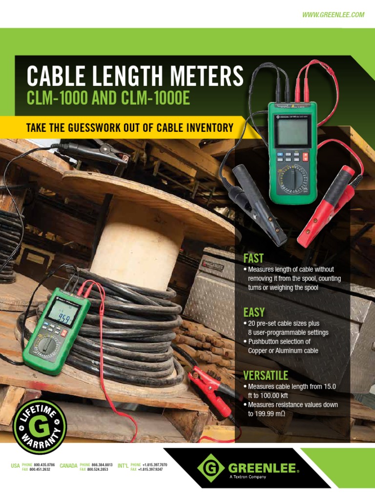 Cable Length Meters CLM-1000 & CLM-1000E | PDF | Computers | Technology ...