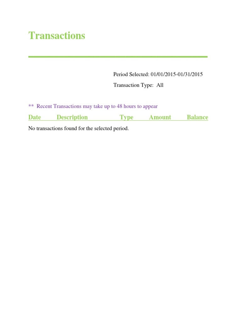 January 2015 Transaction Summary | PDF