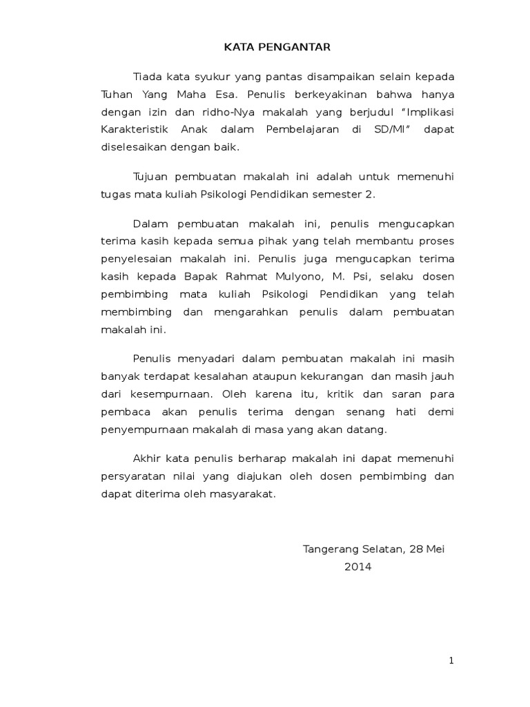 C Implikasi Karakteristik Anak Dalam Pembelajaran Sd Mi Pdf