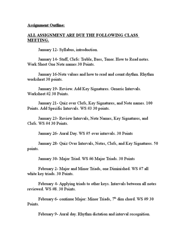 Key Assignment Schedule Overview | PDF