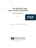 Why The Nutrition Label Fails To Inform Consumers