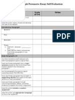 Persuasive Essay Self Evaluation