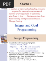 Integer and Goal Programming