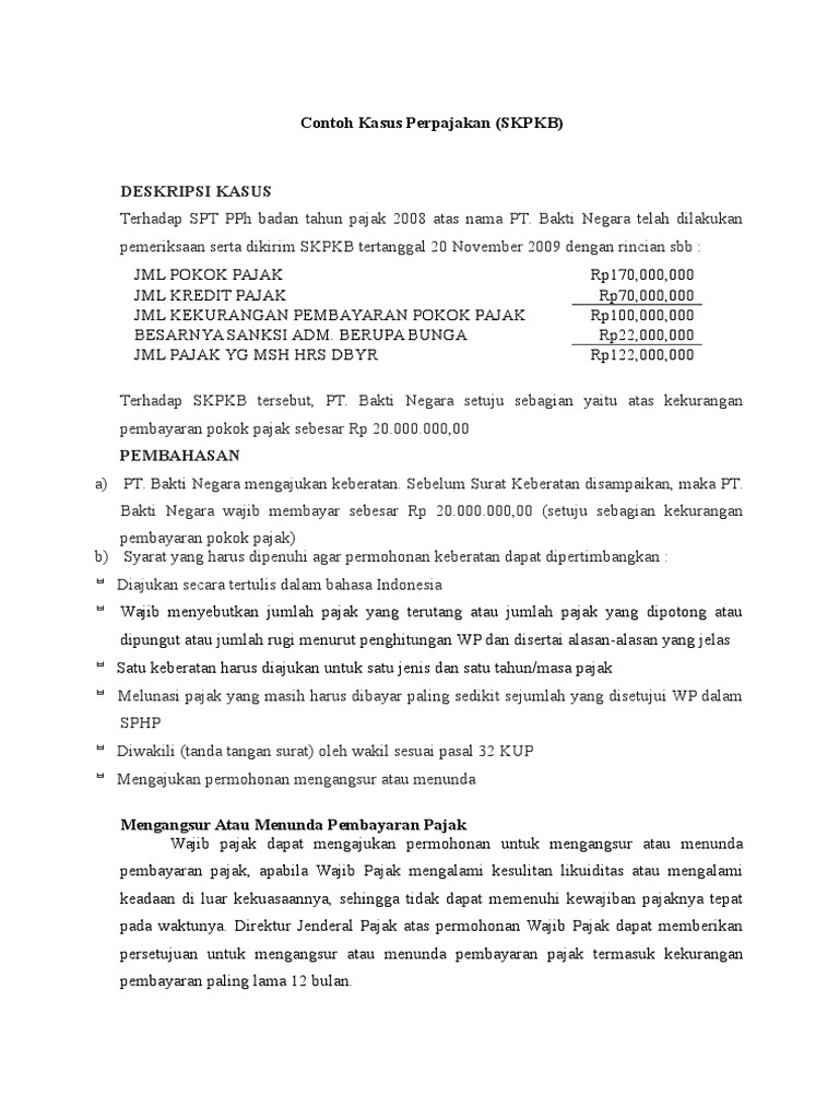 Contoh Kasus Perpajakan