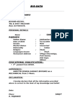 Bio-Data: Sanjit R. Rajbansi