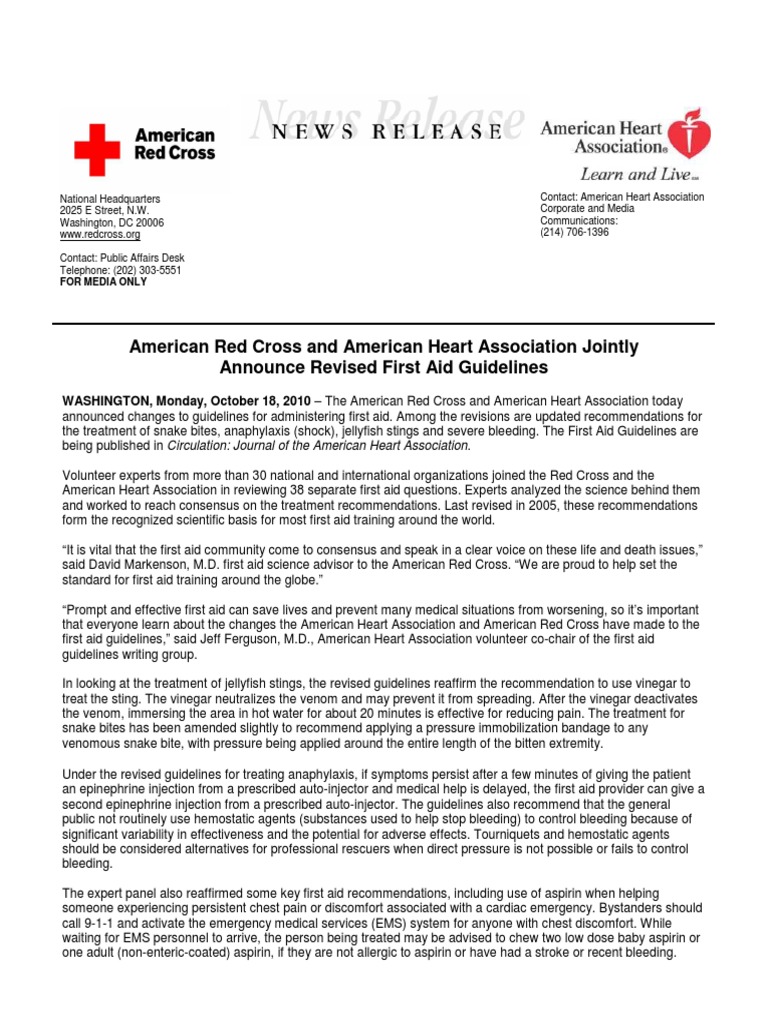 American Red Cross and American Heart Association Jointly Announce
