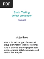 Static Testing: Defect Prevention